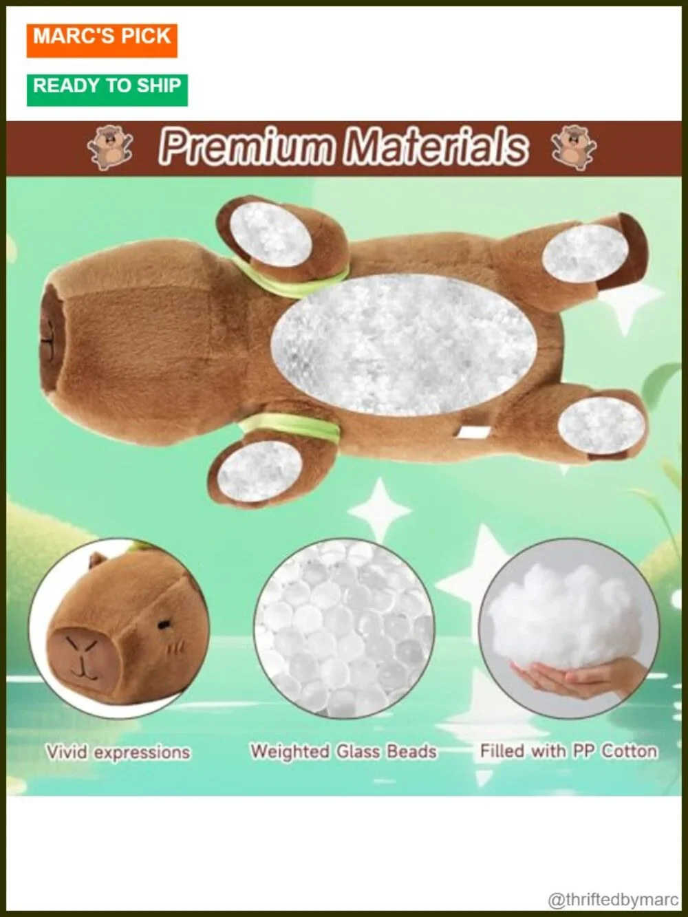 Weighted Capybara Stuffed Animal Plush with Turtle Backpack, 13.8 Inch, 1.7